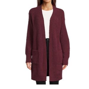 Eileen fisher red merlot cardigan duster cotton